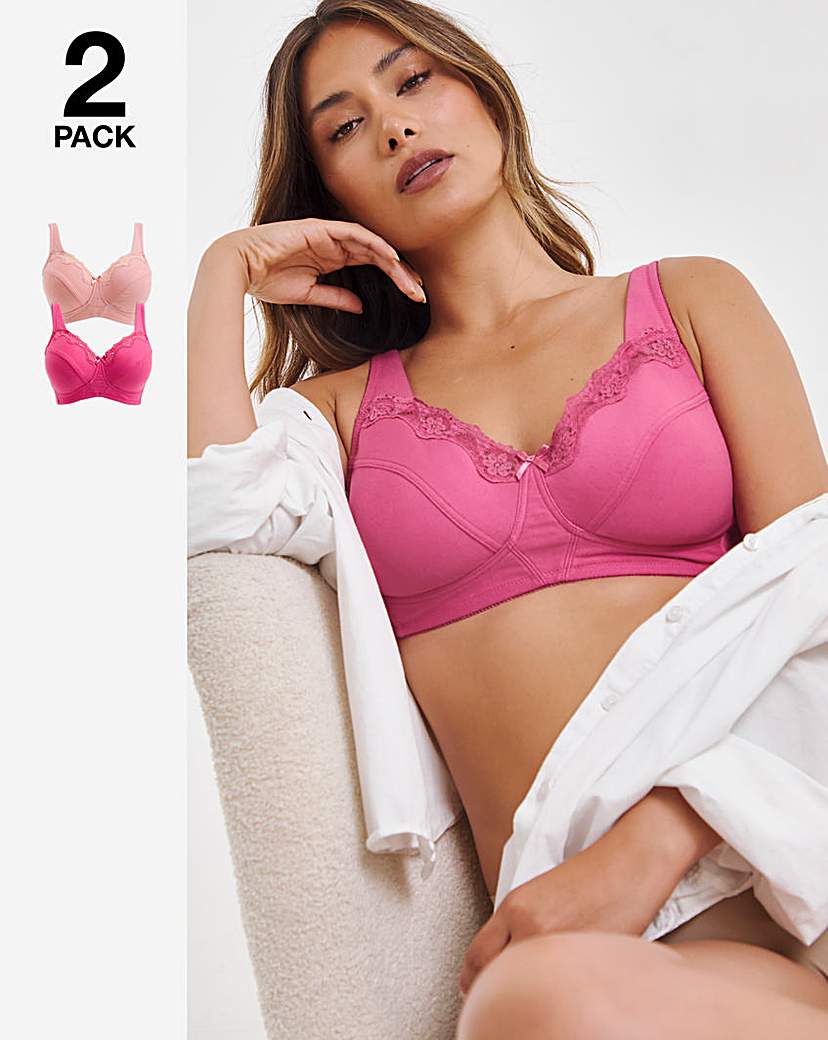 2 Pack Sarah Full Cup Non Wired Bras