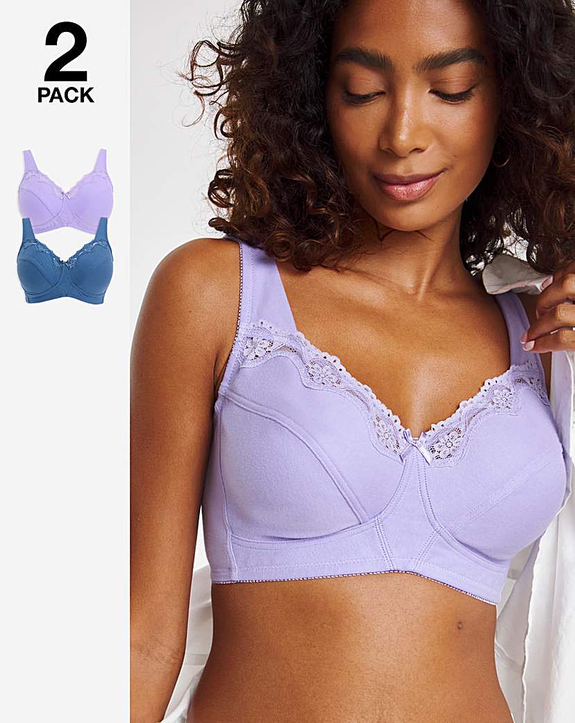 2 Pack Sarah Full Cup Non Wired Bras