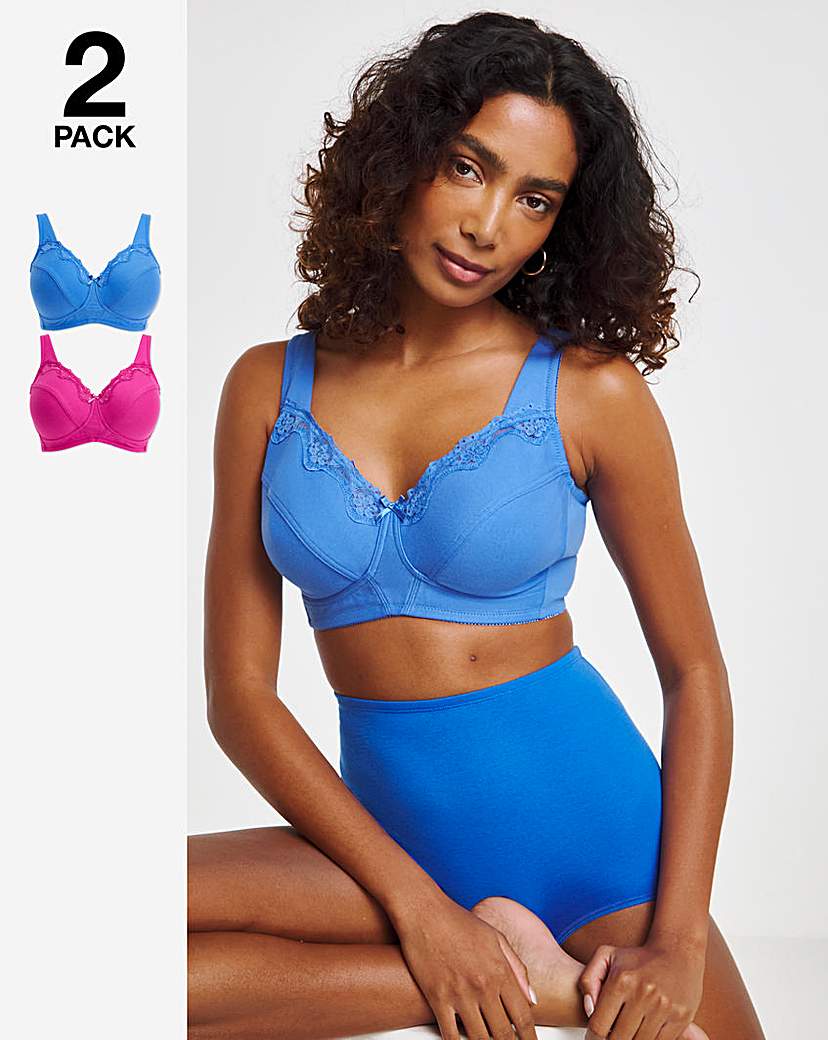 2 Pack Sarah Full Cup Non Wired Bras