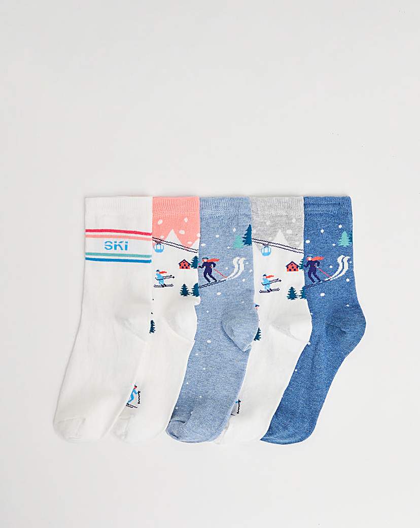 5 Pair Pack Ankle Socks Wide Fit