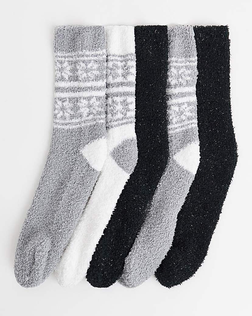 5 Pack Fluffy Socks