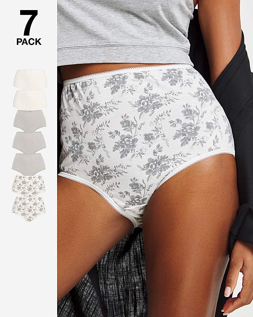 7 Pack Full Fit Brief Floral Spot