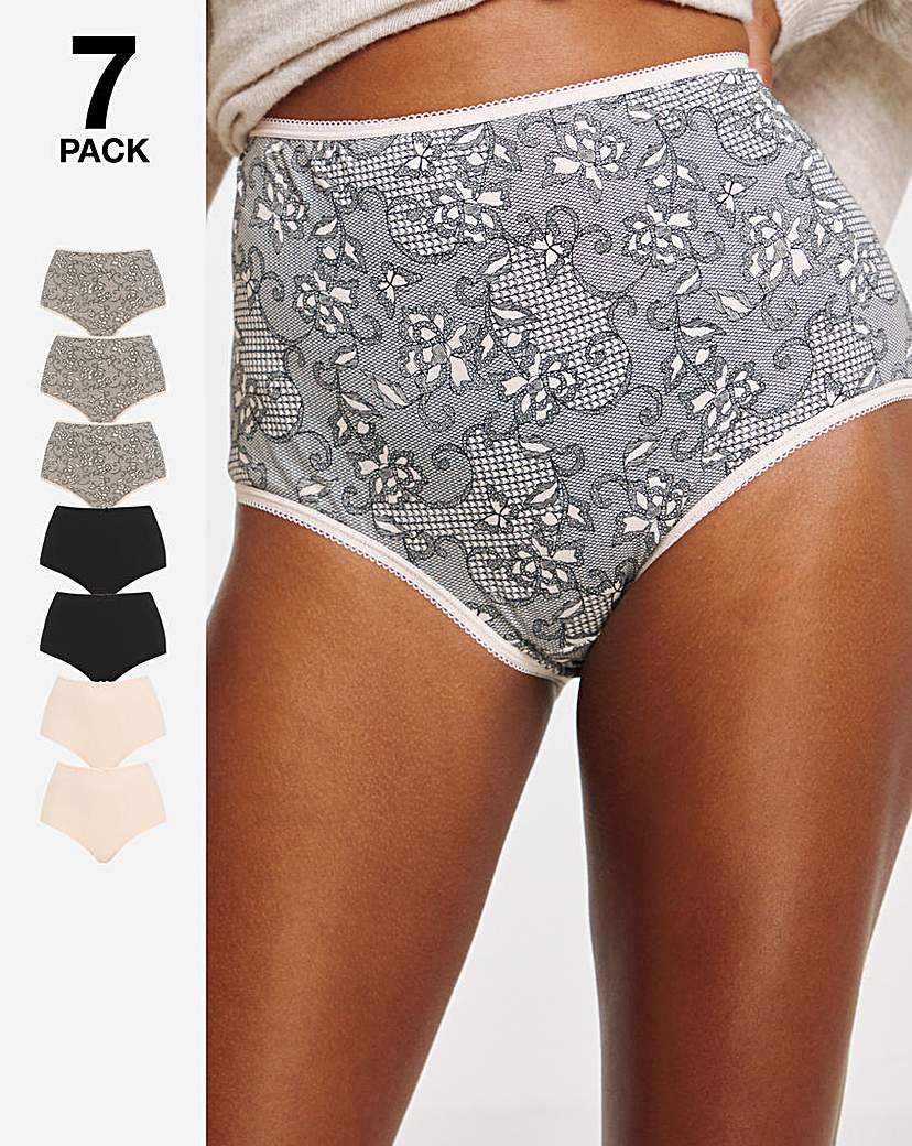 7 Pack Full Fit Brief Lace Print