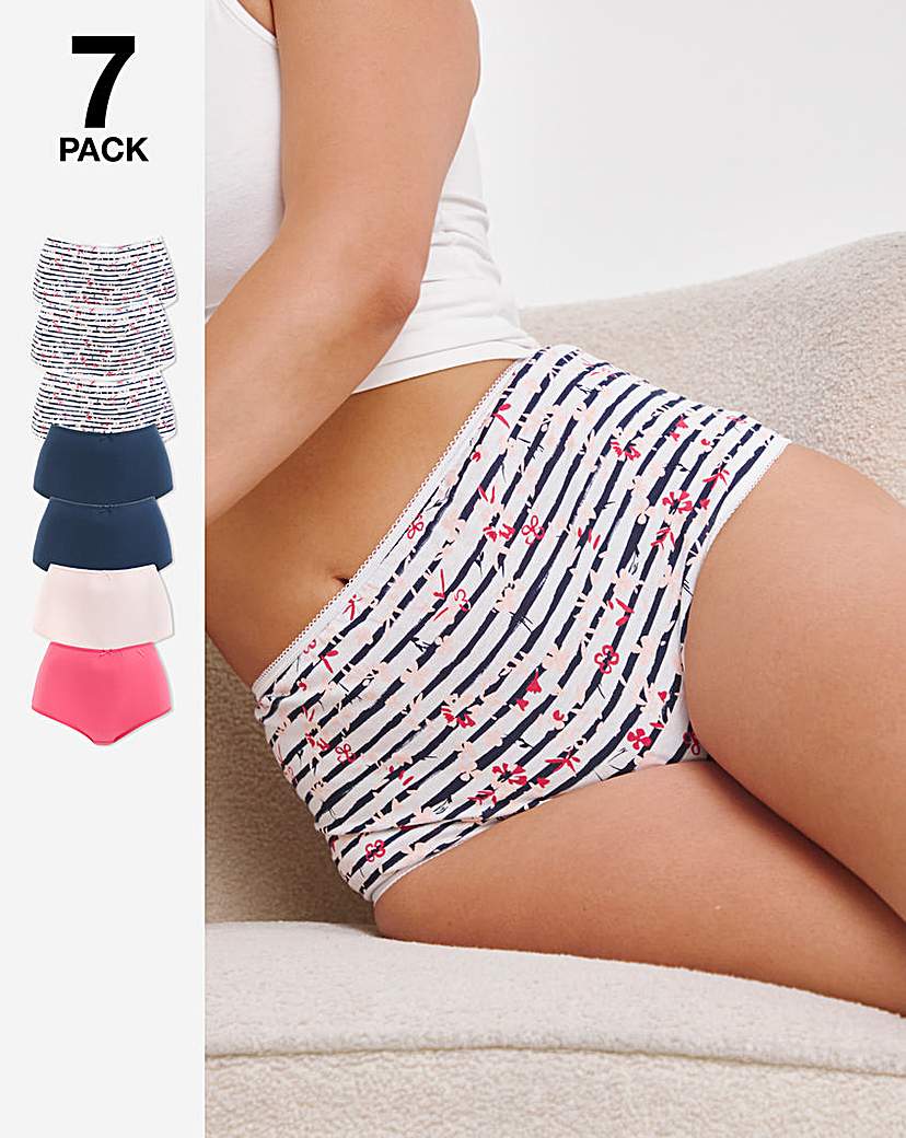 7 Pack Full Fit Brief Floral Stripe