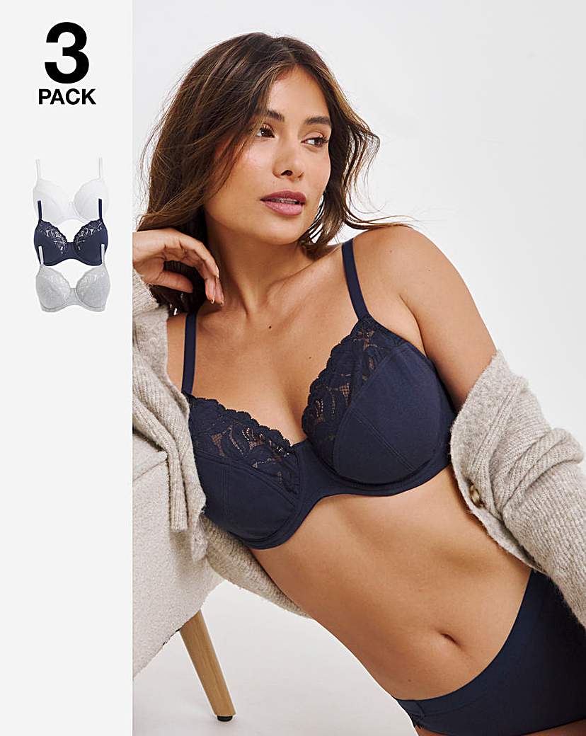 3 Pack Lace Full Cup Bras