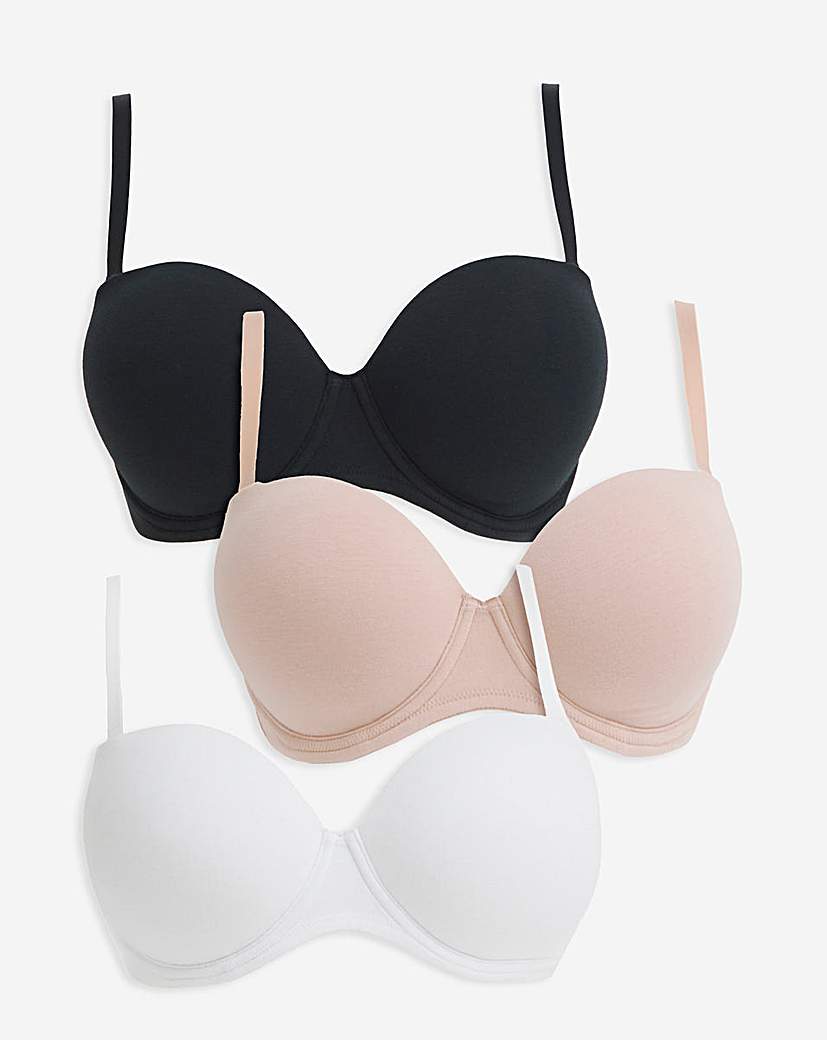 3 Pack Cotton Multiway Bras
