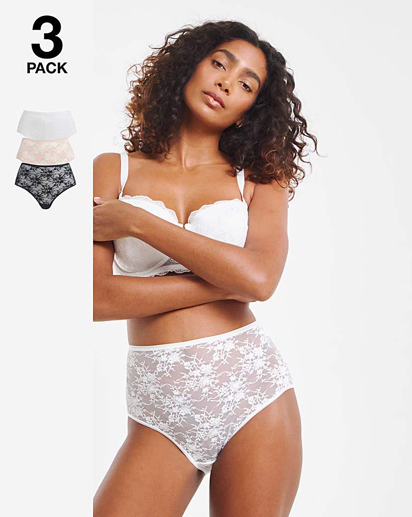 New In - 3 Pack Full Fit Lace Knickers