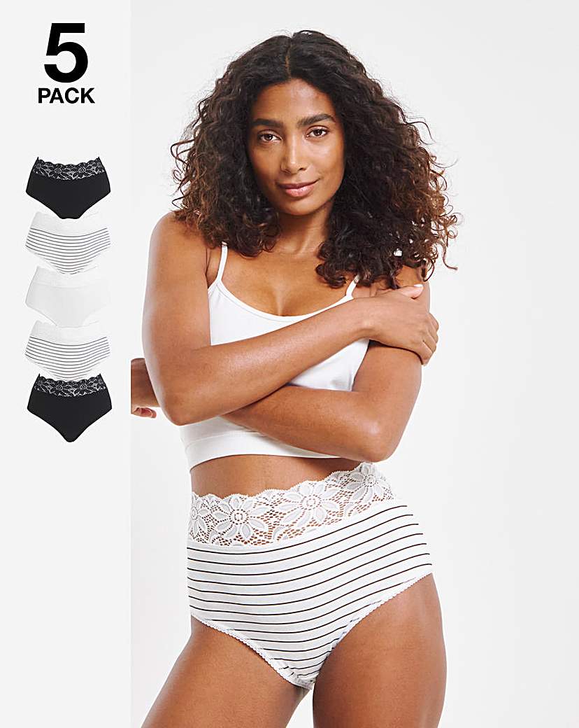 New In - 5Pack Lace Top Full Fit Briefs