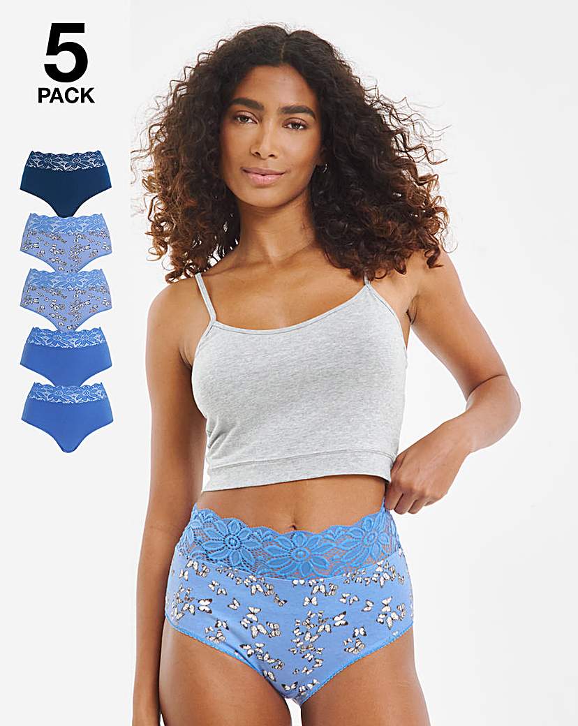 5Pack Lace Top Full Fit Briefs