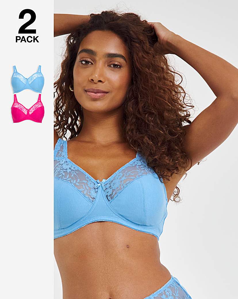 2 Pack Sarah Non Wired Full Cup Bras