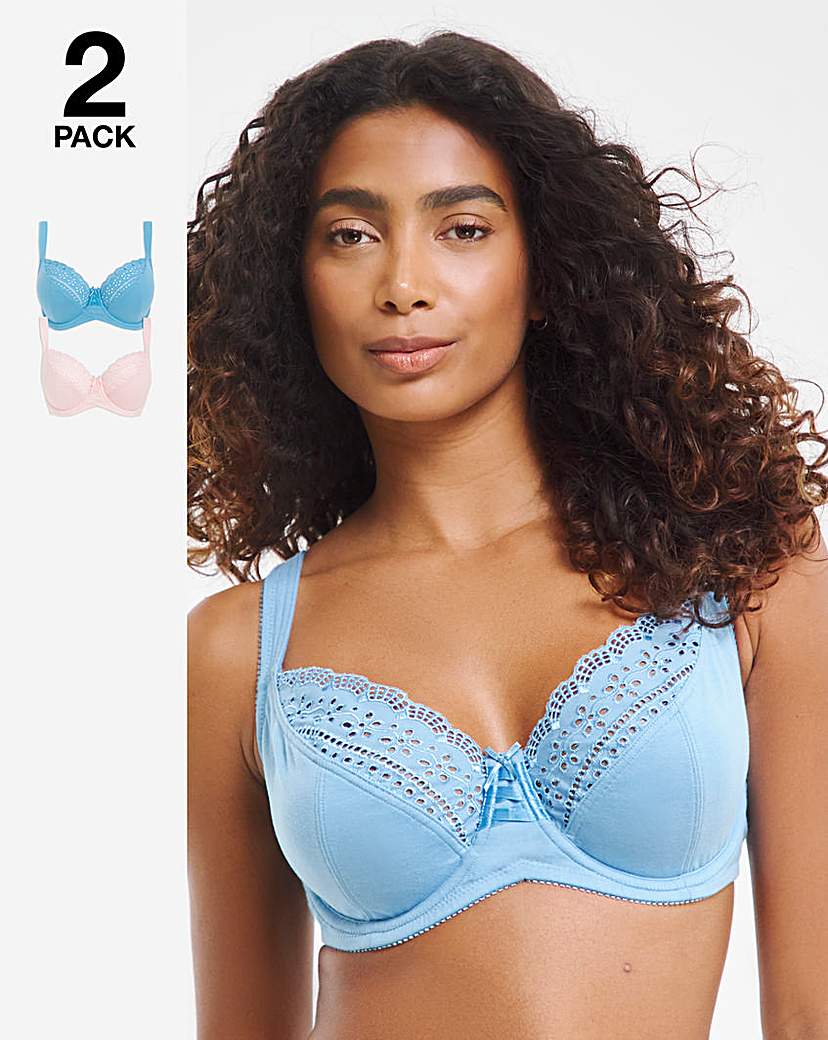 2 Pk Pink/Blue Jane Full Cup Wired Bras