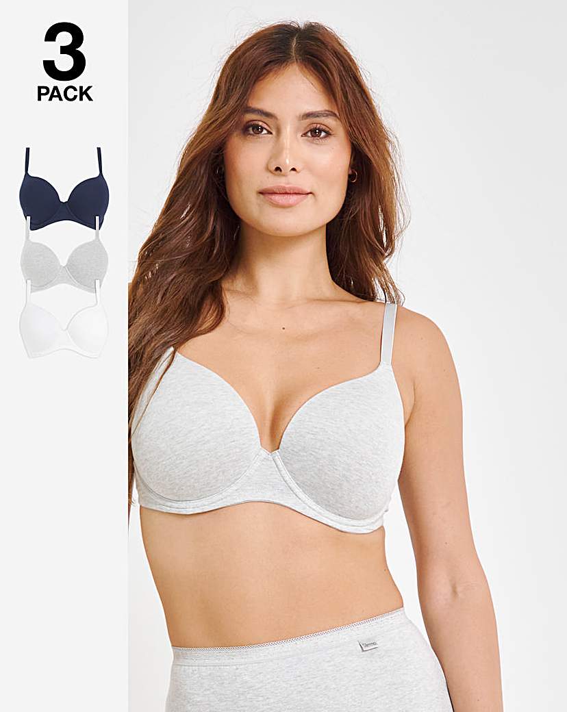 3 Pack Cotton T-Shirt Bras