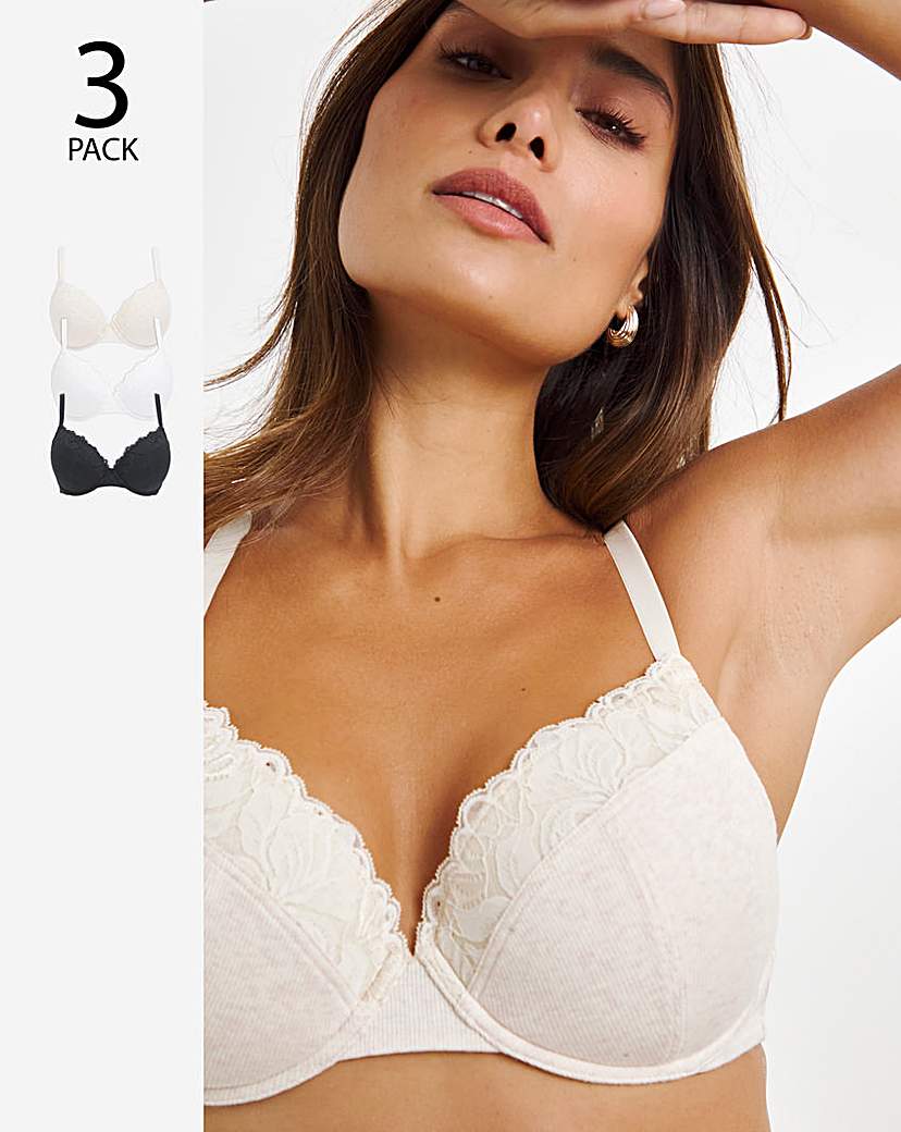 New In - 3 Pack Lace Plunge T-Shirt Bras