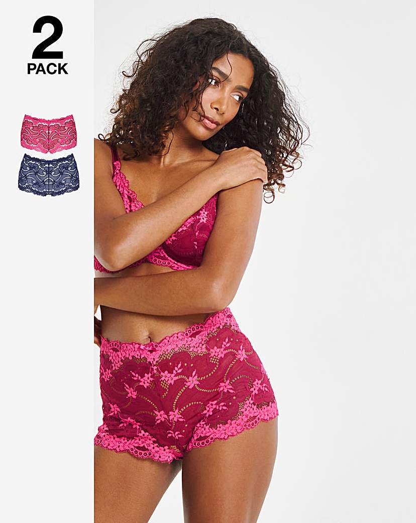 New In - Grace Lace 2 Pack Short Briefs