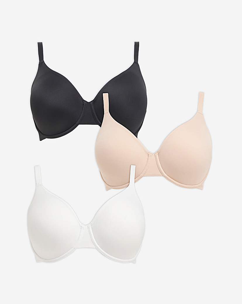 3 Pack Claire Micro Full Cup Wired Bras