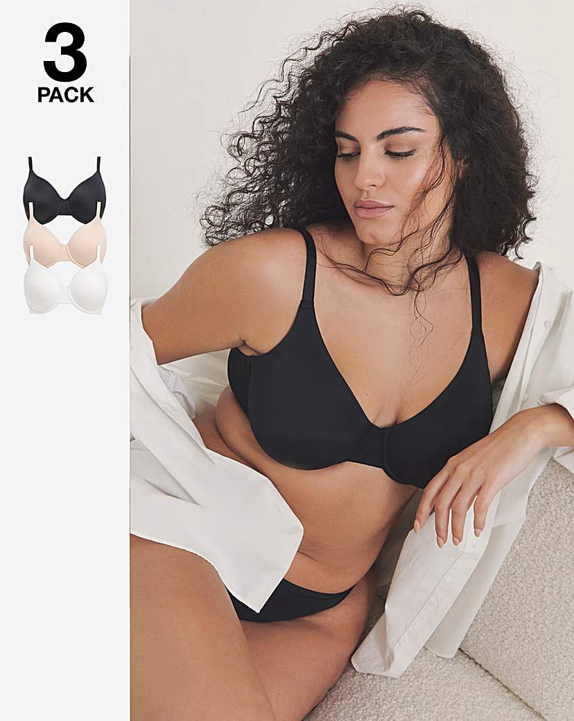 3 Pack Claire Micro Full Cup Wired Bras