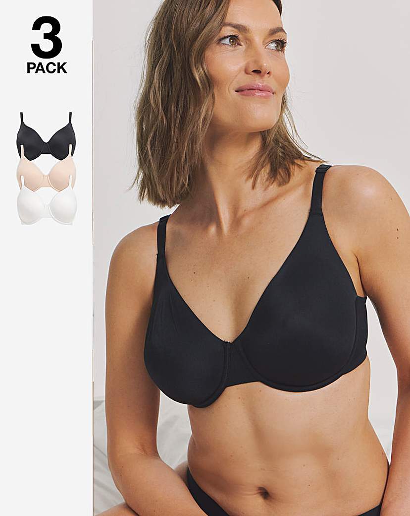 3 Pack Claire Micro Full Cup Wired Bras