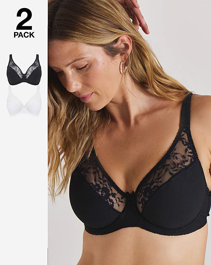2 Pack Lace Full Cup Wired Bras