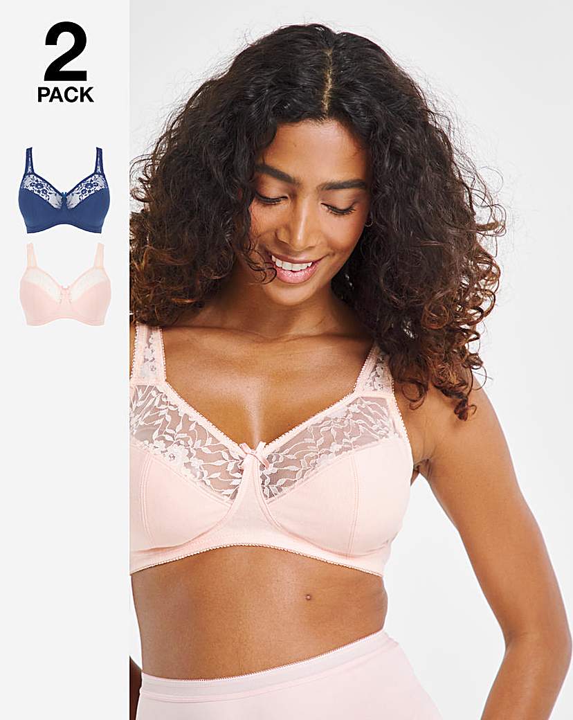 2 Pack Sarah Non Wired Full Cup Bras