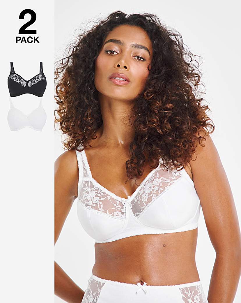 2 Pack Sarah Non Wired Full Cup Bras