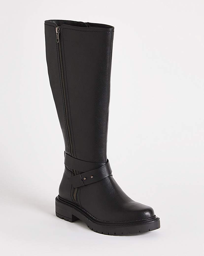 Casual Knee High Zip Boots Ex Wide C