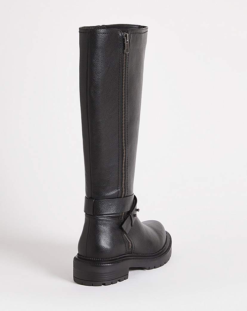 Casual Knee High Zip Boots Ex Wide C