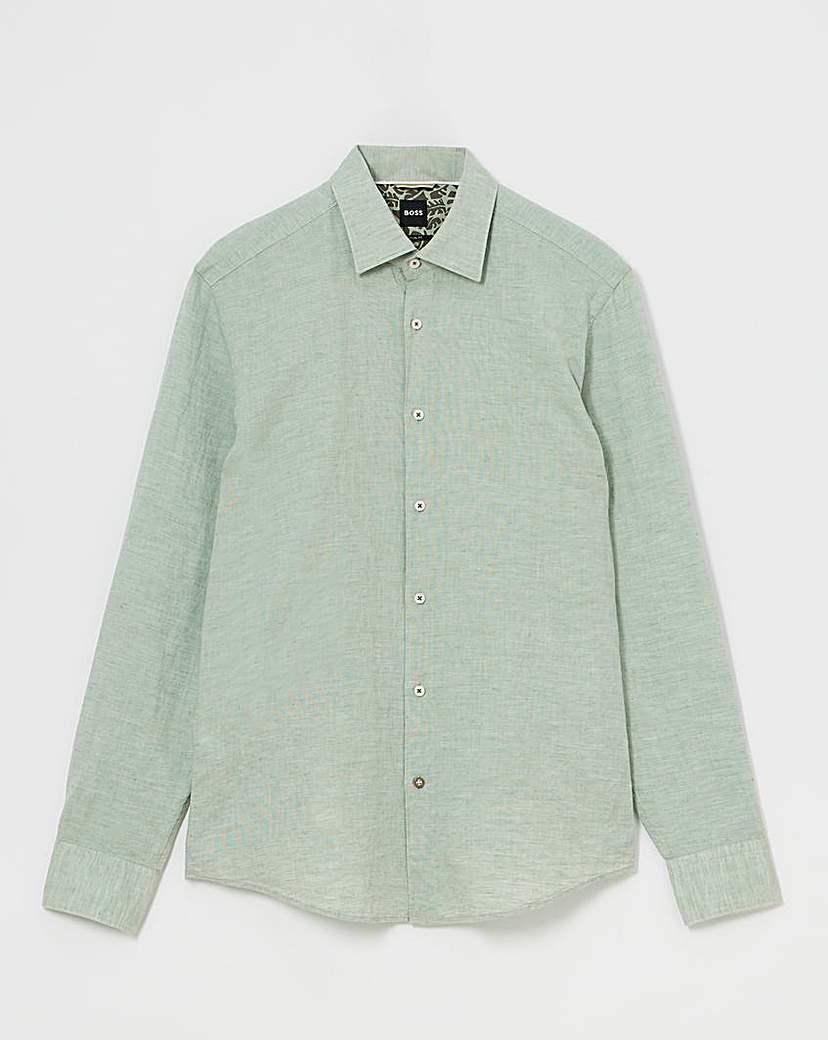 BOSS Linen Mix Pale Green Shirt