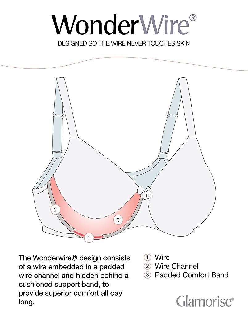 Glamorise 1240 Back Close Wonderwire Bra
