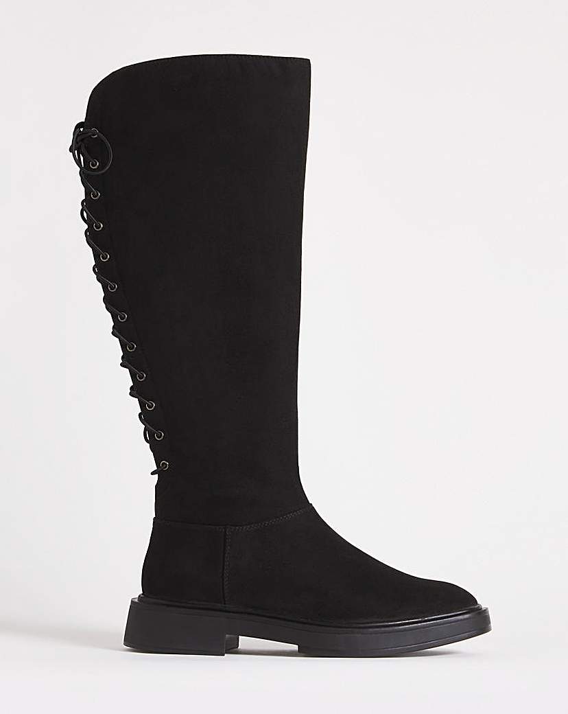 Lace Up Back Knee Boots Ex Wide SC