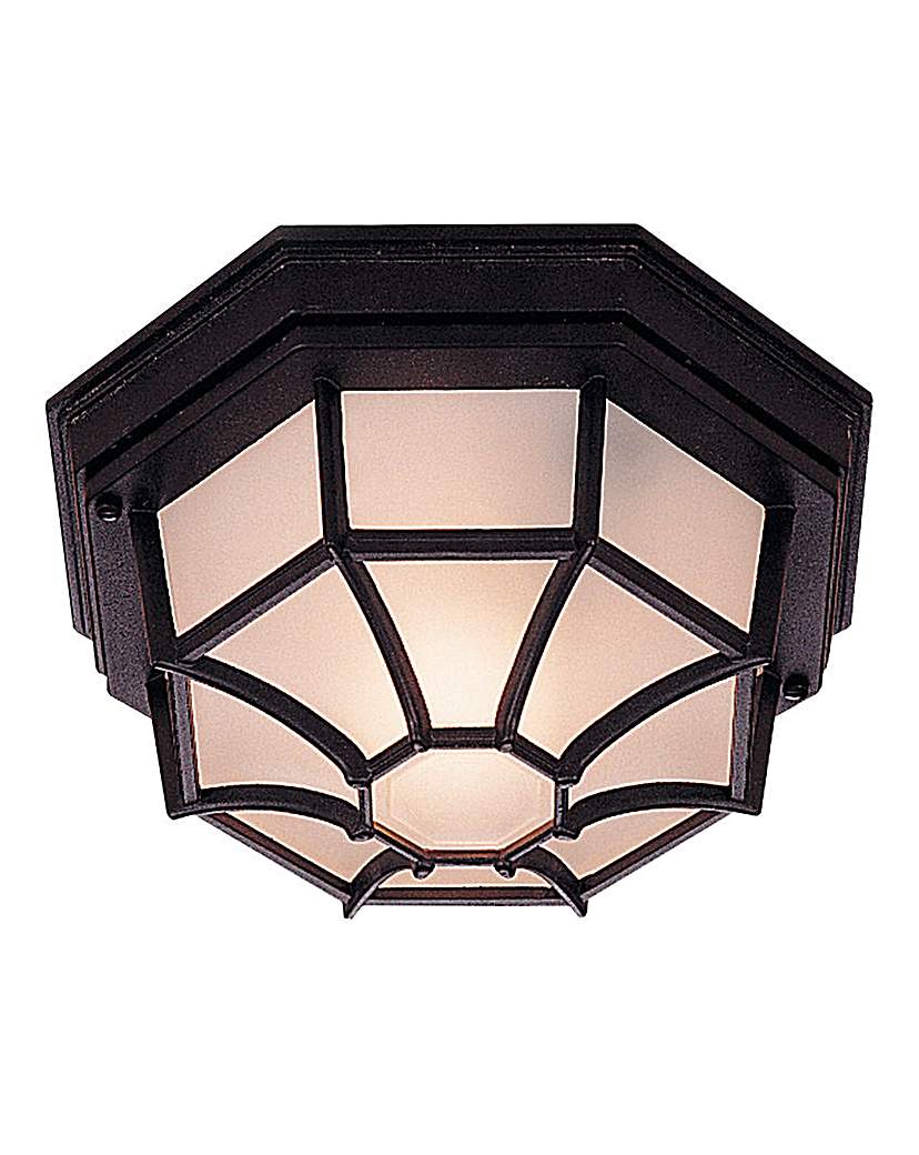 Image of Black Outdoor Hardwired Ceiling Light