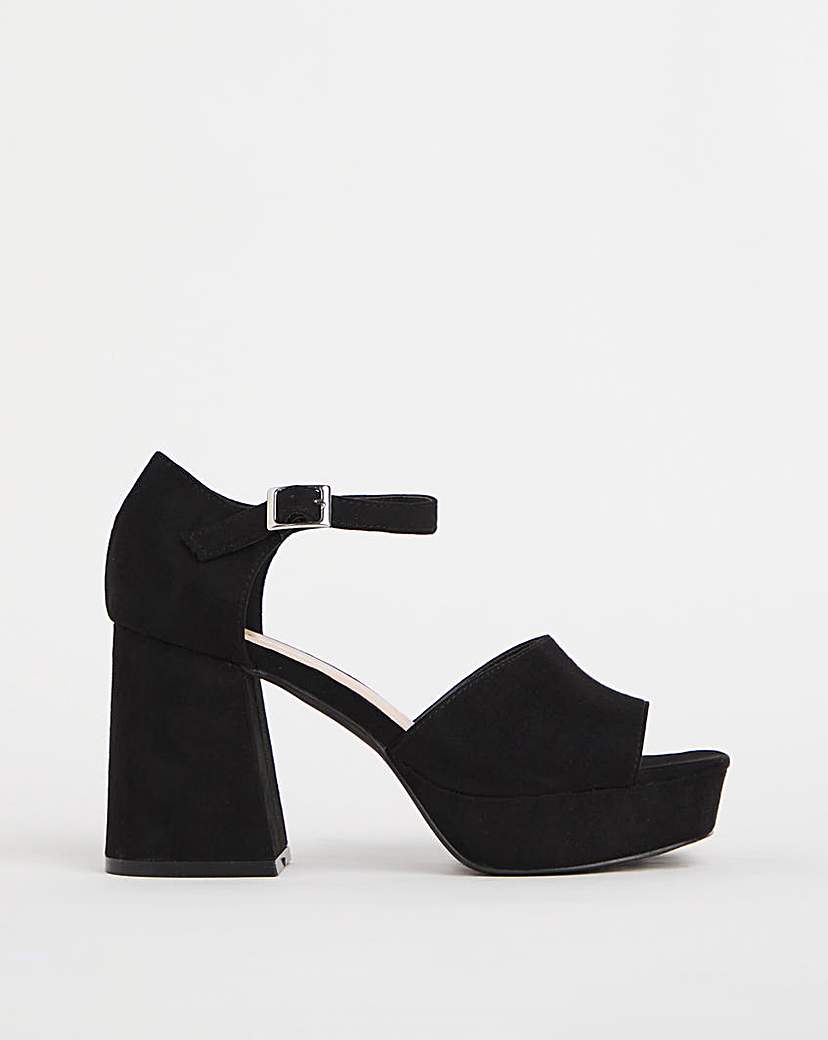 Heeled Platform Sandals Ex Wide Fit