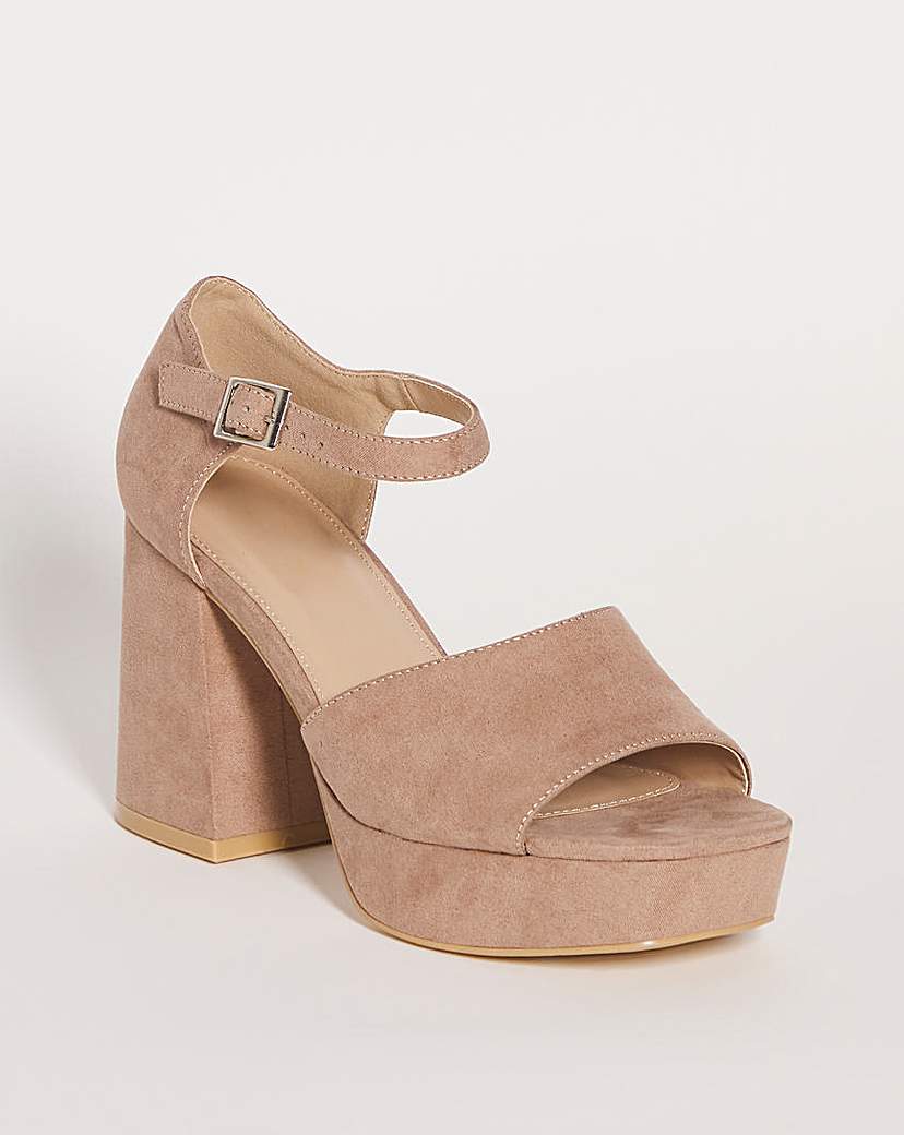 Heeled Platform Sandals Wide Fit