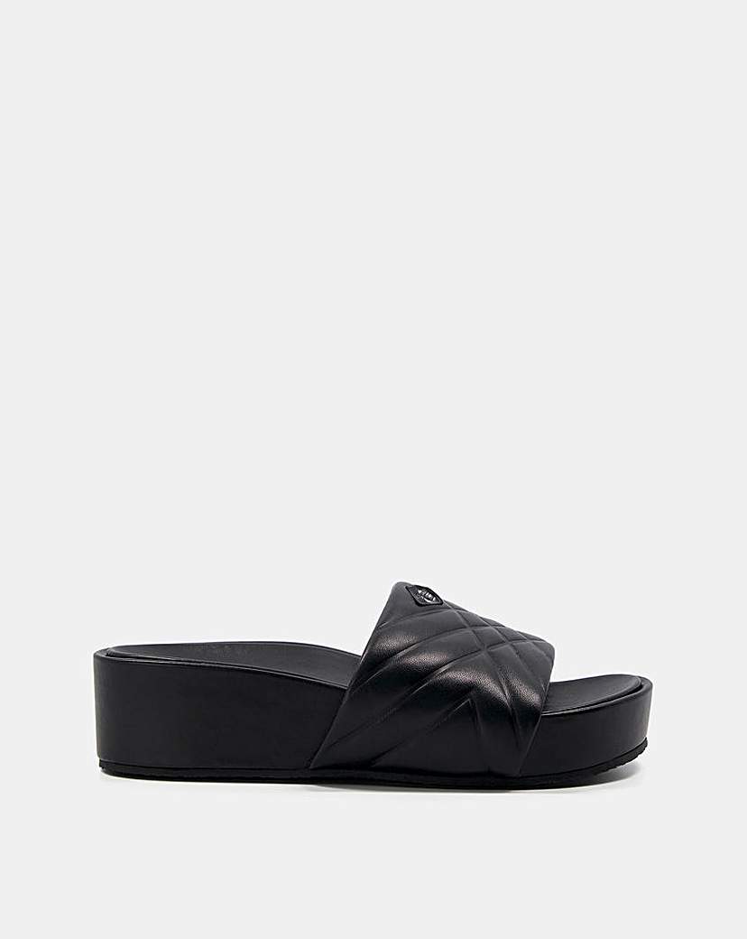 Dune London Kygo Qilted Leather Flatform - Black - Size 36 - Womens