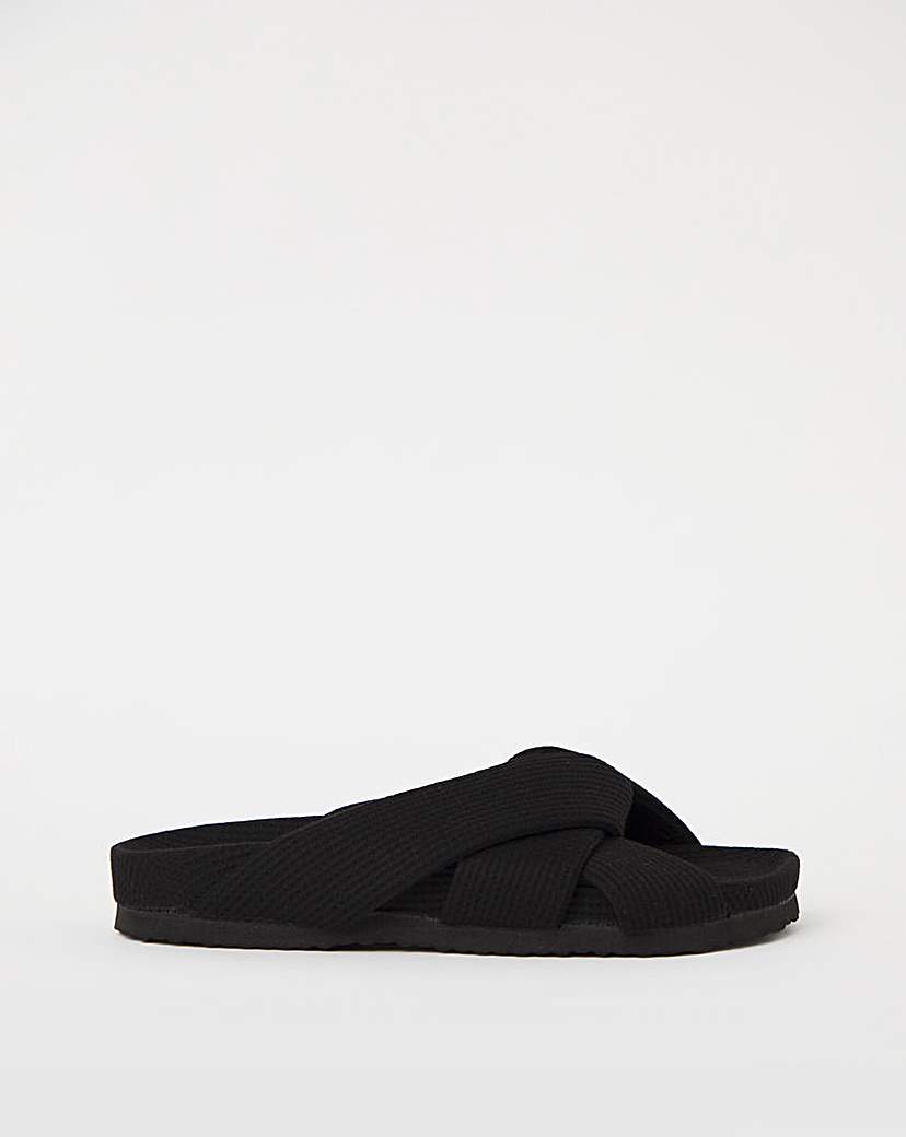 Waffle Footbed Open Toe Slippers