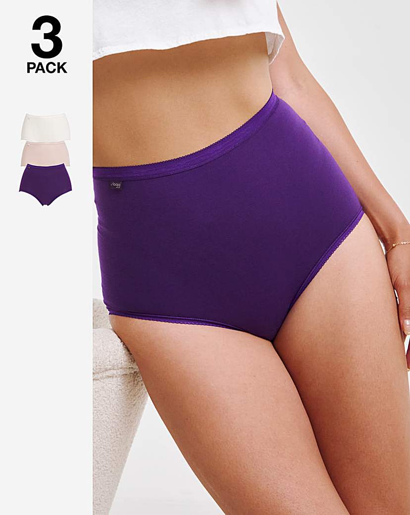 Sloggi 3Pk Basic Maxi Knicker Purple Mix