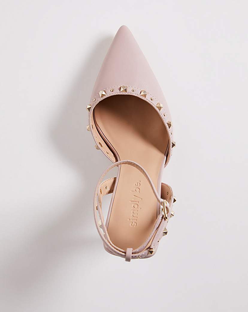 Studded Heel Court Shoe Ex Wide Fit