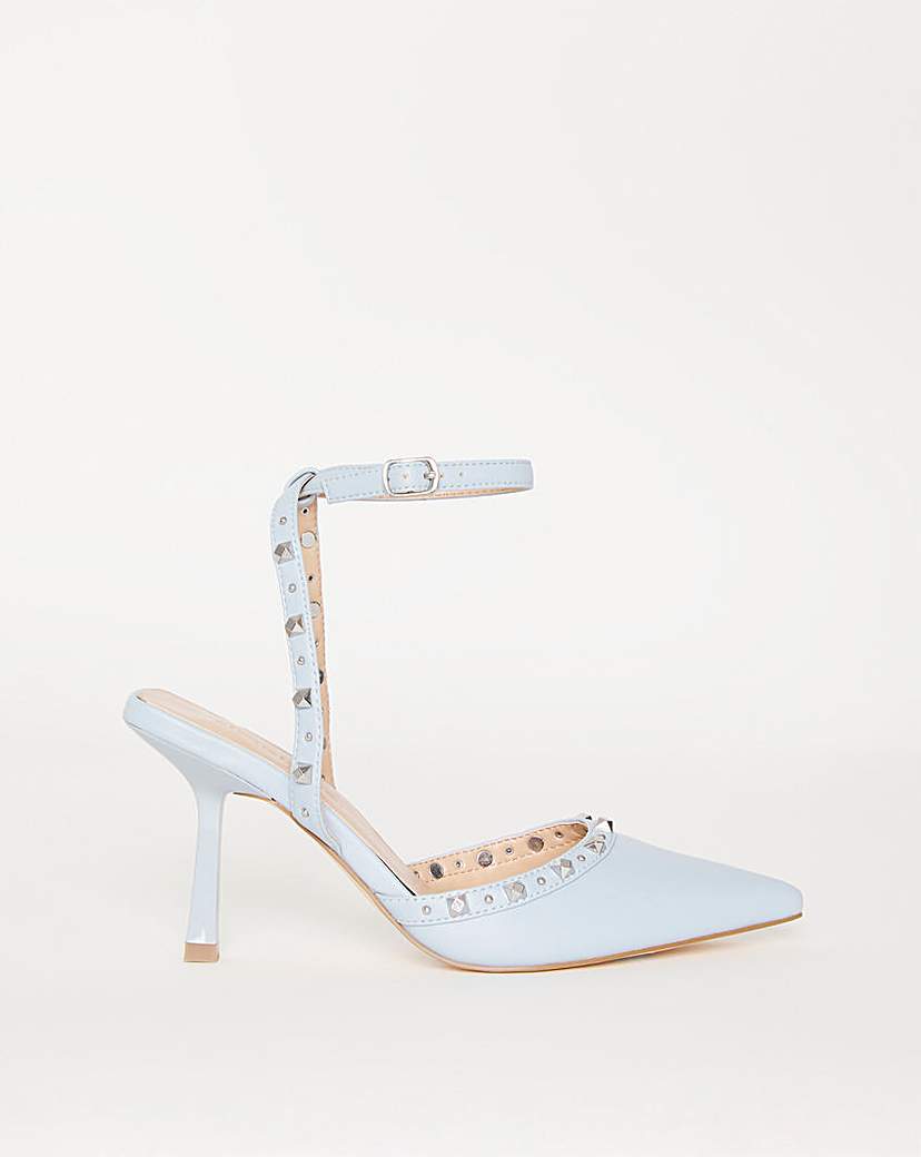 Studded Heel Court Shoe Ex Wide Fit