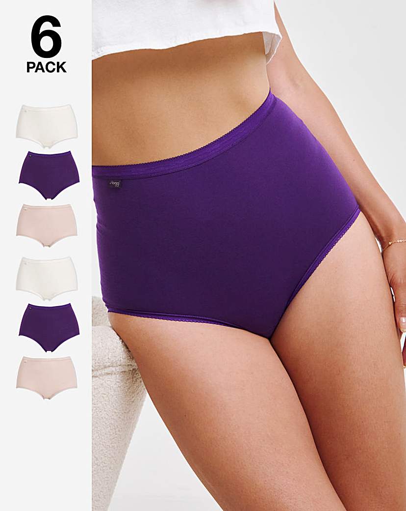 Sloggi 6Pk Basic Maxi Knicker Purple Mix