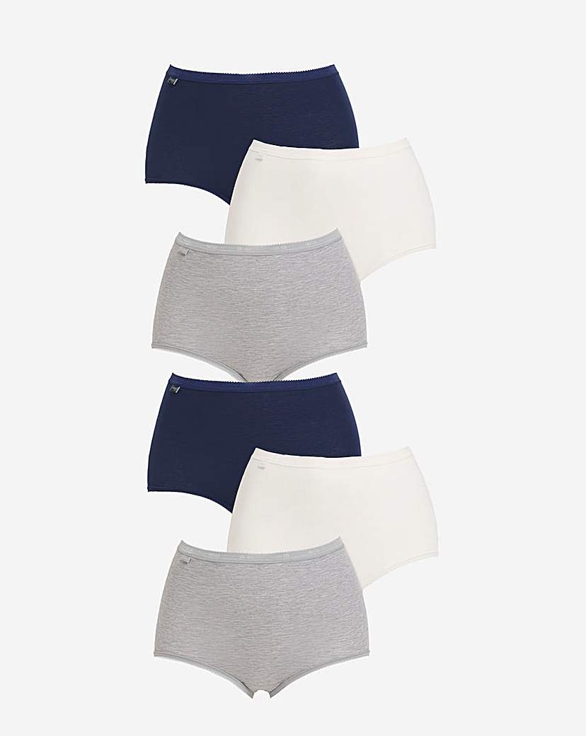 Sloggi 6Pk Basic Maxi Knicker Navy Mix
