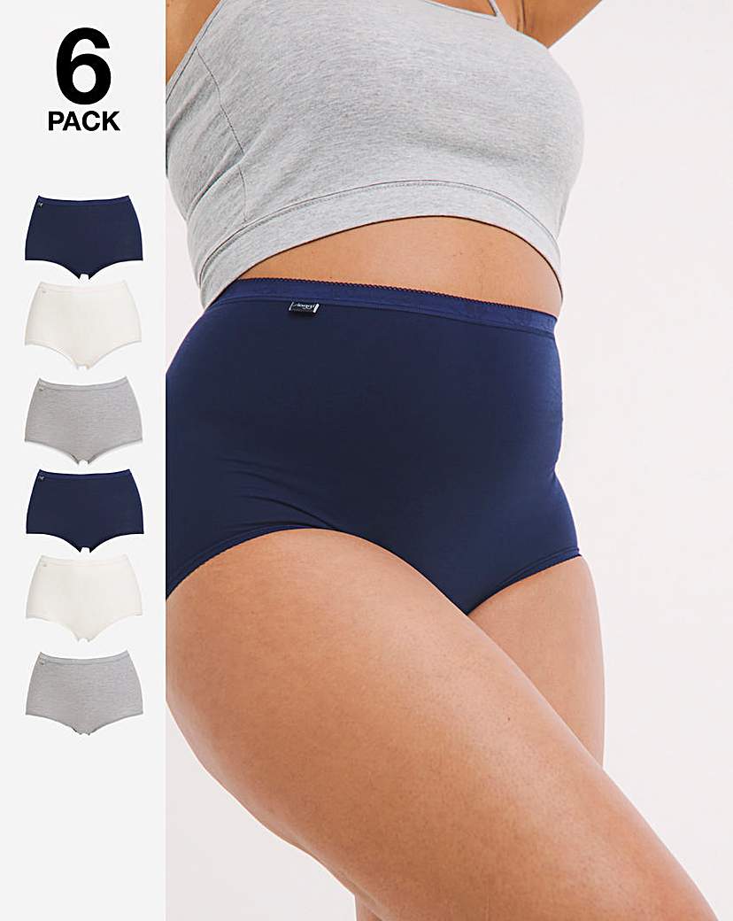 Sloggi 6Pk Basic Maxi Knicker Navy Mix