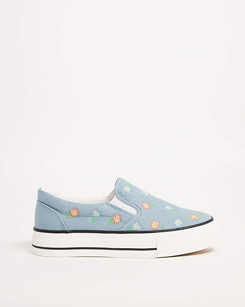 Slip On Chunky Sole Trainers Wide Fit