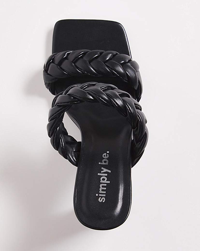 Plaited Heeled Sandals Wide Fit