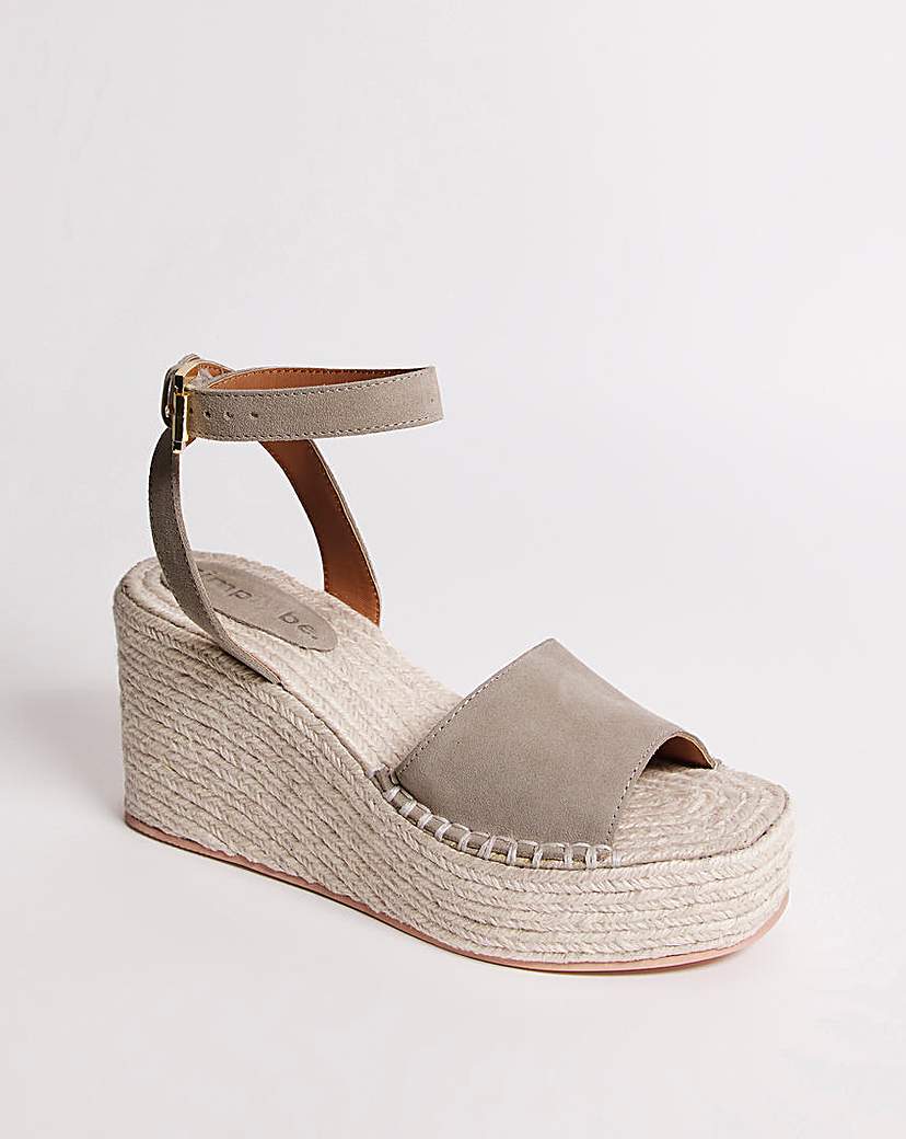 Suede Espadrille Wedge Sandals Wide