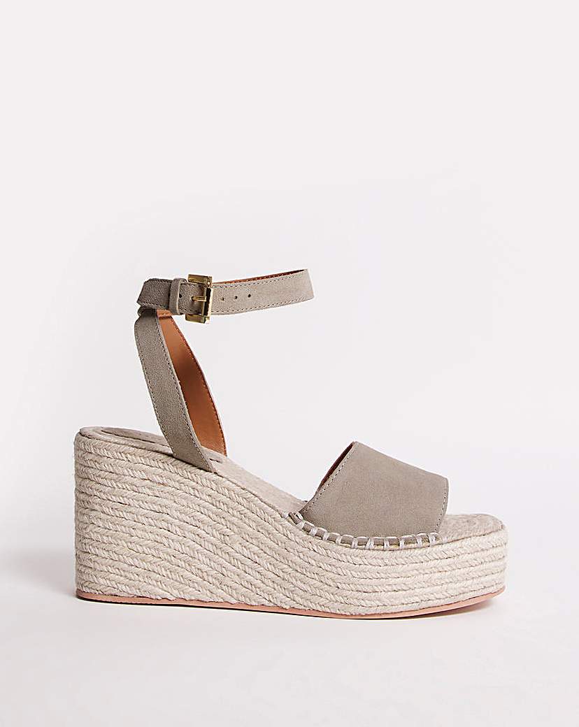 Suede Espadrille Wedge Sandals Wide
