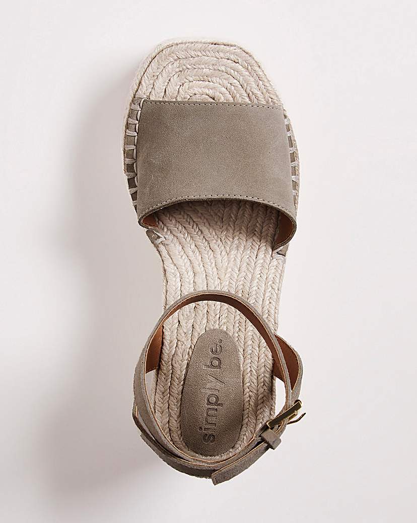 Suede Espadrille Wedge Sandals Wide