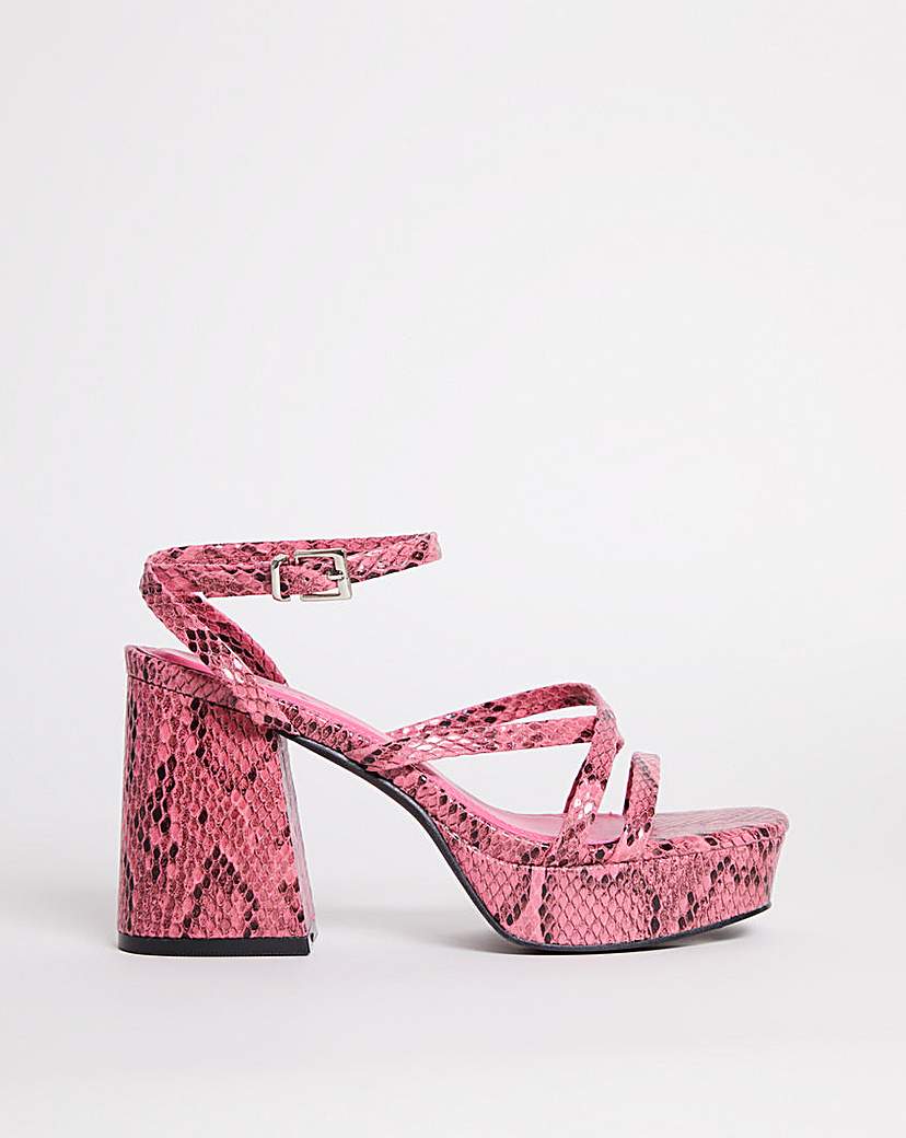 Heeled Sandals with Oversized Stones and Lace-Up Straps - Green