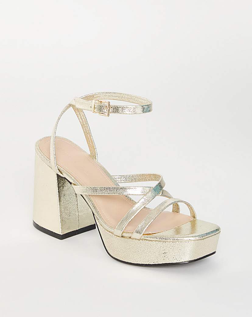 Strappy Platform Heeled Sandals ExWide