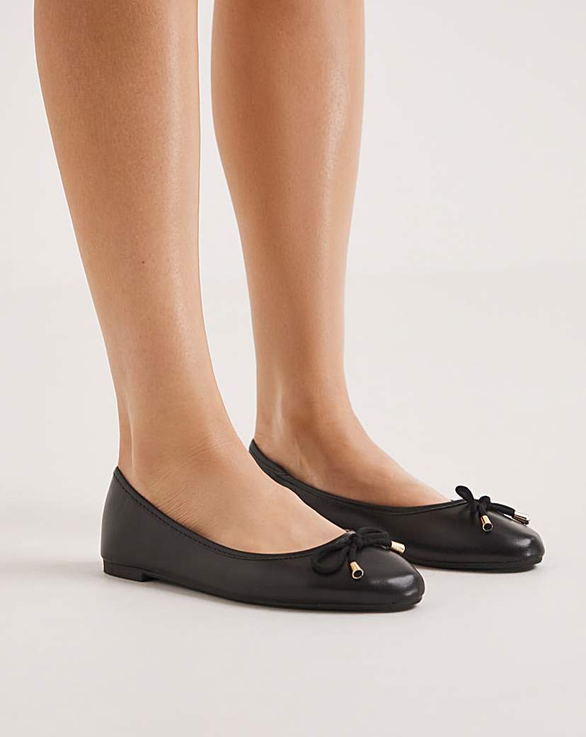 Classic Flat Ballerina Shoes Wide Fit