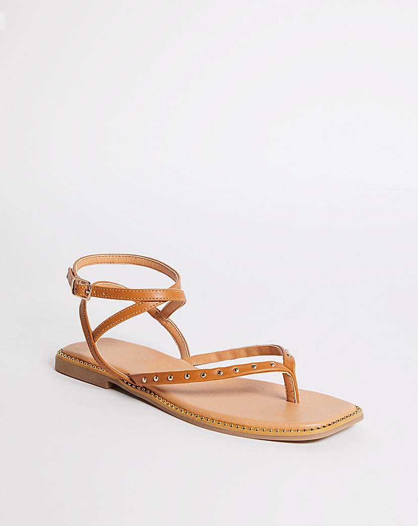 Studded Gladiator Sandal Ex Wide