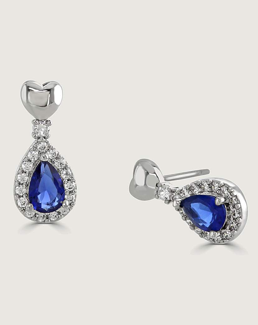 New In - Buckley London Sapphire Heart Earrings